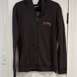BottleRock Dark Brown Zip-Up Hoodie